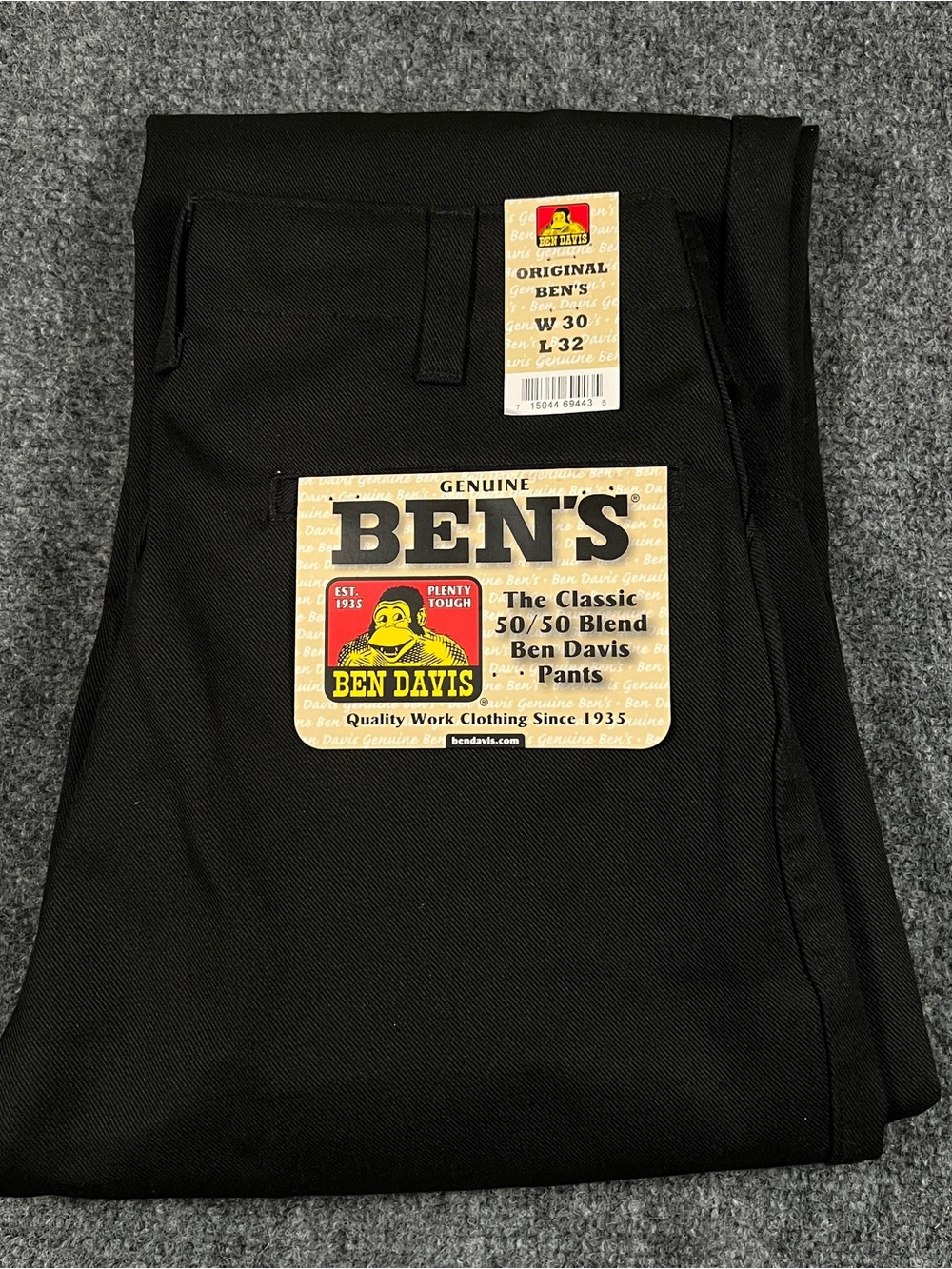 NEW Ben Davis 694 Pants Vintage Black 50/50 Blend Men W30 L32 Dead Stock